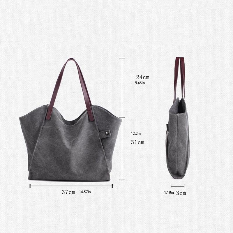 Vintage Canvas Tote Bag Thickened Travel Shoulder Bag Large Capacity