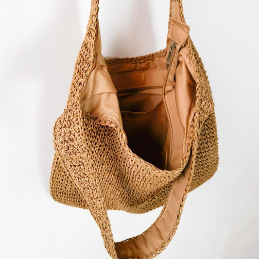 Boho Straw Beach Bag Large Capacity Tote