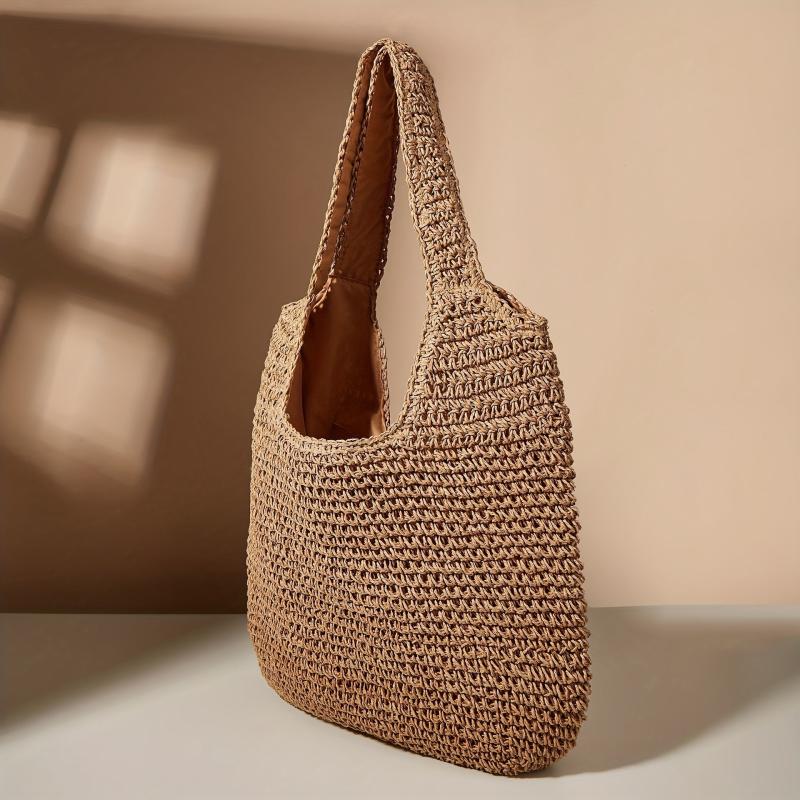 Boho Straw Beach Bag Large Capacity Tote