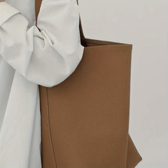 Large Capacity Bucket Bag Casual PU Leather Tote Shoulder Bag