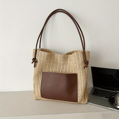 Large Capacity Straw Beach Tote Bag for Women