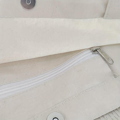 Letter Embroidery Tote Bag Literary Canvas Shoulder Bag Large Capacity
