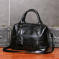 Vintage Top Handle Boston Bag Retro Crossbody Bag Women's Grunge Handbag