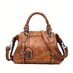 Vintage Top Handle Boston Bag Retro Crossbody Bag Women's Grunge Handbag
