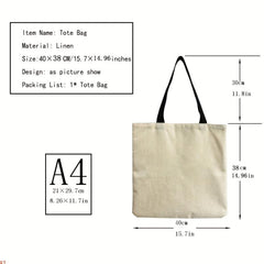 Bee Print Shoulder Bag Large Capacity Tote Bag Women's Handbag