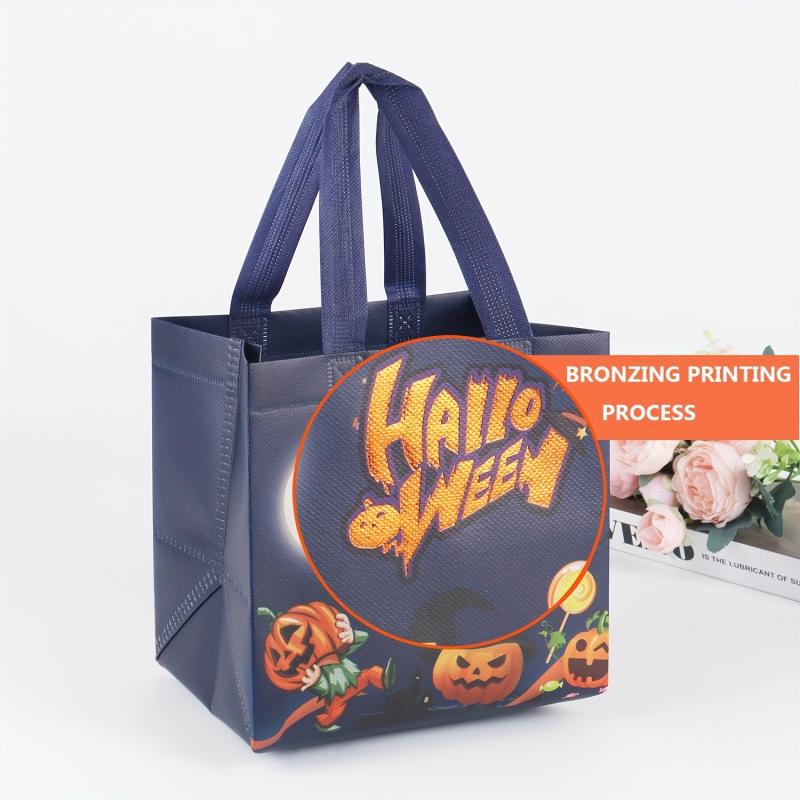6PCS Halloween Trick Or Treat Bags Cartoon Pattern Storage Handbags