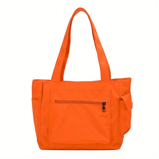 Large Capacity Nylon Shoulder Bag Zipper Tote Bag