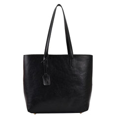 Large Capacity Shoulder Tote Bag Solid Faux Leather