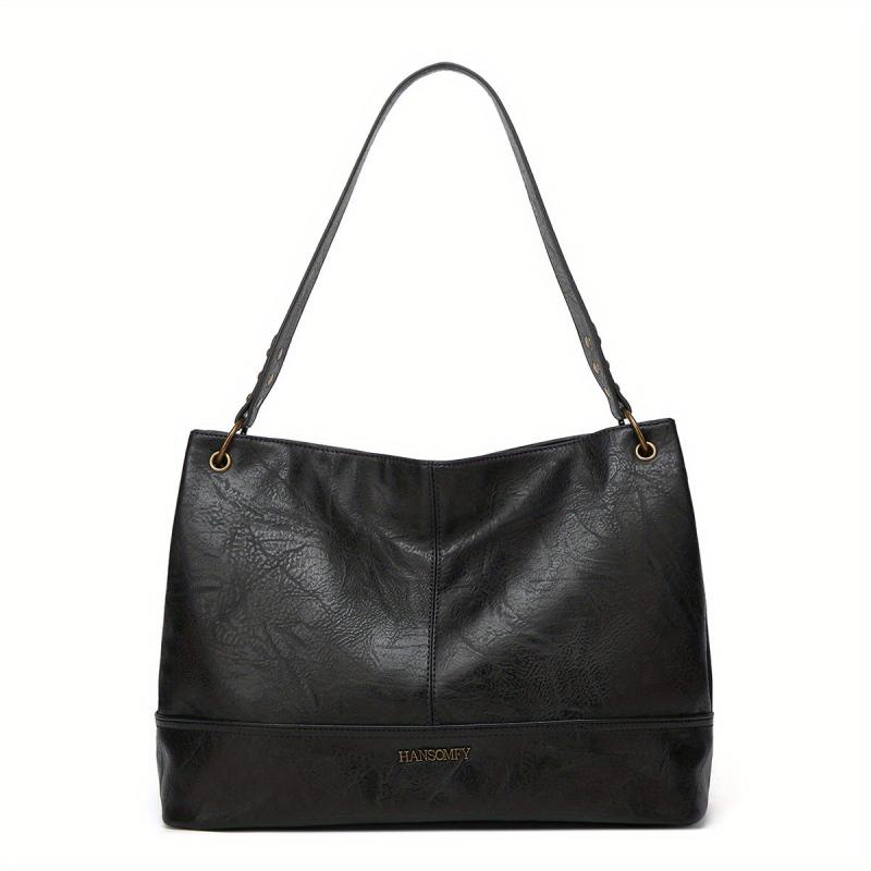 Retro Colorblock Tote Shoulder Bag Large Capacity Minimalist Bag Storage Bag
