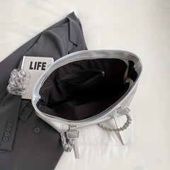 Minimalist Solid Tote Bag Large Capacity Shoulder Bag With Twisted Straps