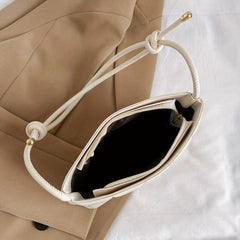Underarm Bag PU Leather Textured Baguette Bag