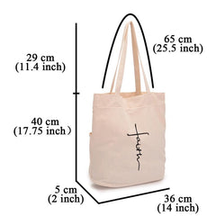 Large Capacity Letter Print Canvas Tote Bag
