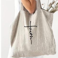 Large Capacity Letter Print Canvas Tote Bag