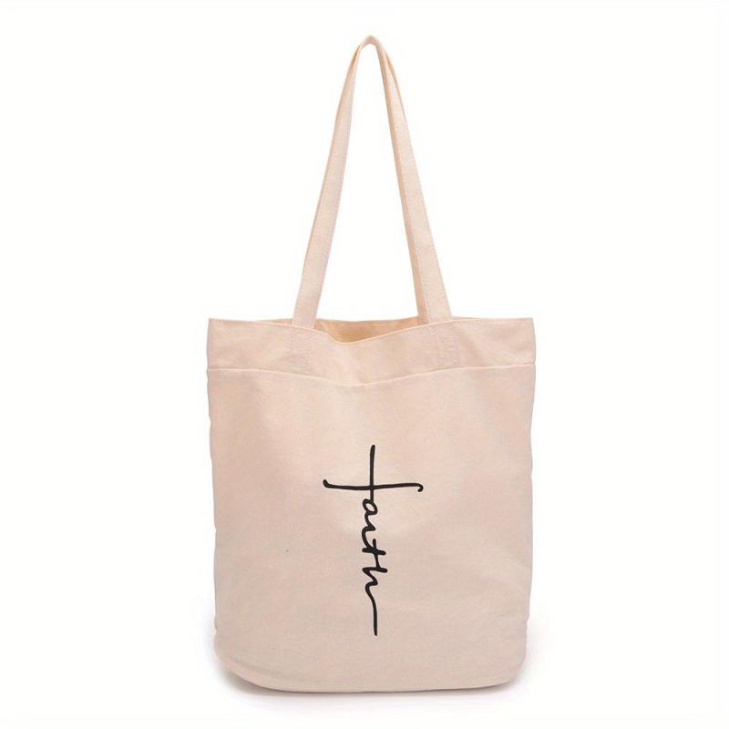 Large Capacity Letter Print Canvas Tote Bag