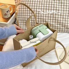 Animal Pattern Tote Bag Felt Handbag Women's Shoulder Bag Work School