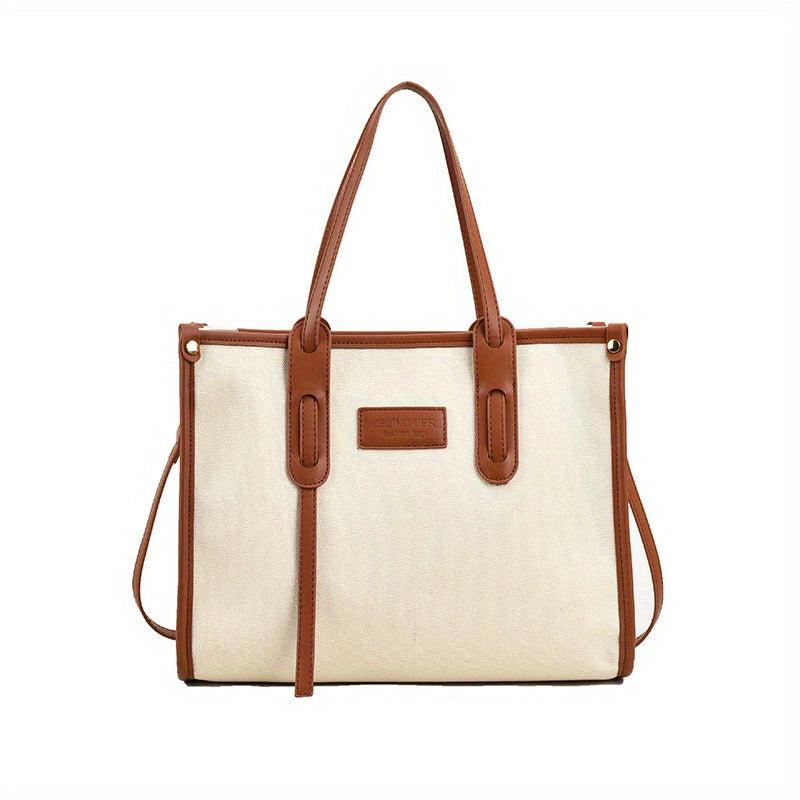 Large Canvas Crossbody Tote Bag for Work School