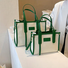 Large Canvas Crossbody Tote Bag for Work School