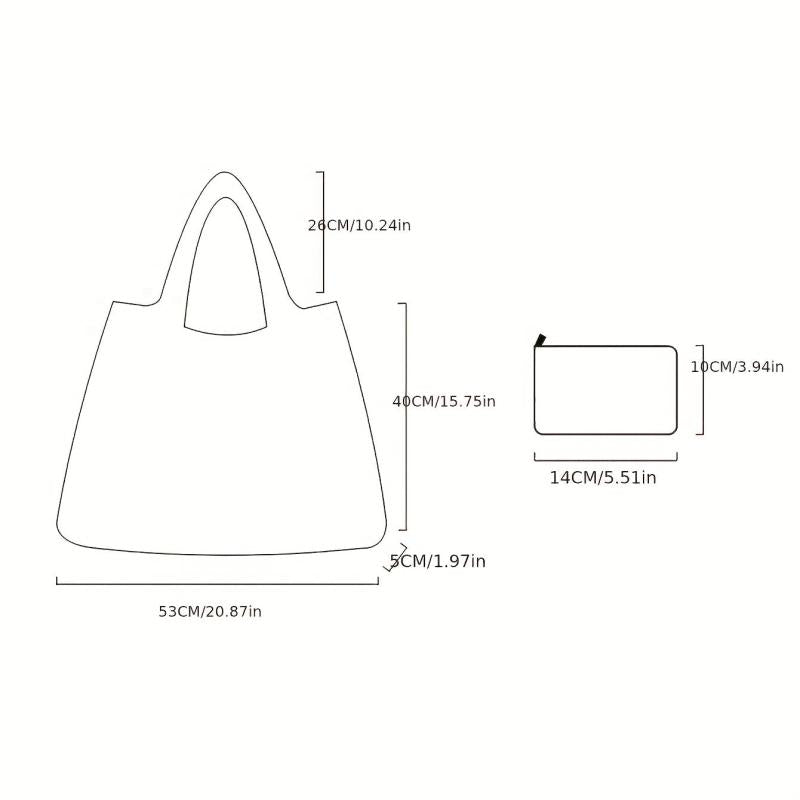 Cartoon Cat Print Shoulder Bag Large Capacity Shopper Bag