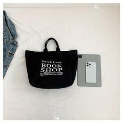 Stylish Letter Pattern Satchel Bag Canvas Handbag