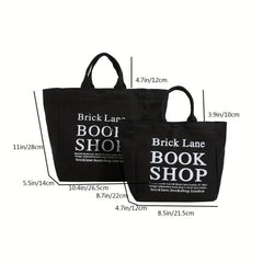 Stylish Letter Pattern Satchel Bag Canvas Handbag
