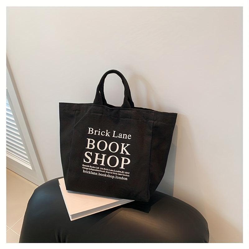 Stylish Letter Pattern Satchel Bag Canvas Handbag