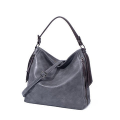 Retro Style Tote Bag Women's Handbag Faux Leather Zipper Shoulder Bag