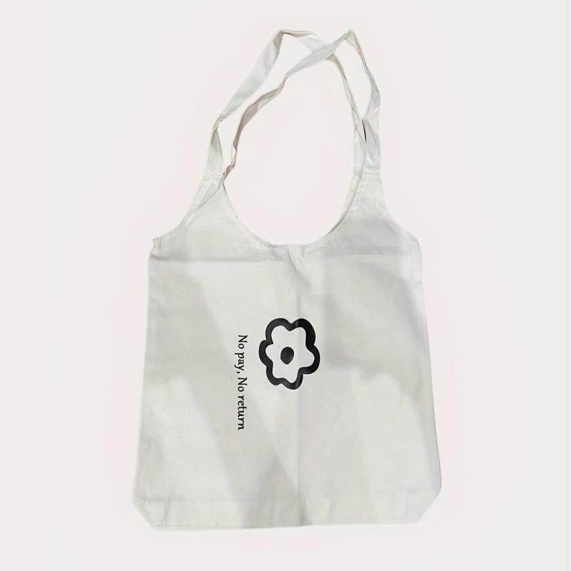 Floral Canvas Tote Bag Lightweight Shoulder Shopping Casual Commuter