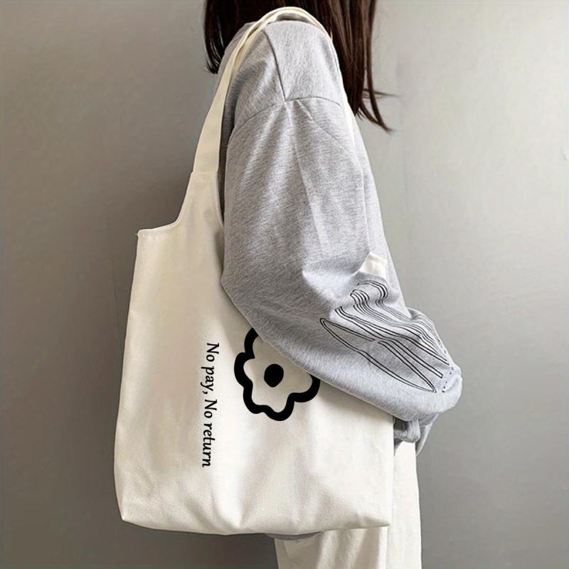 Floral Canvas Tote Bag Lightweight Shoulder Shopping Casual Commuter