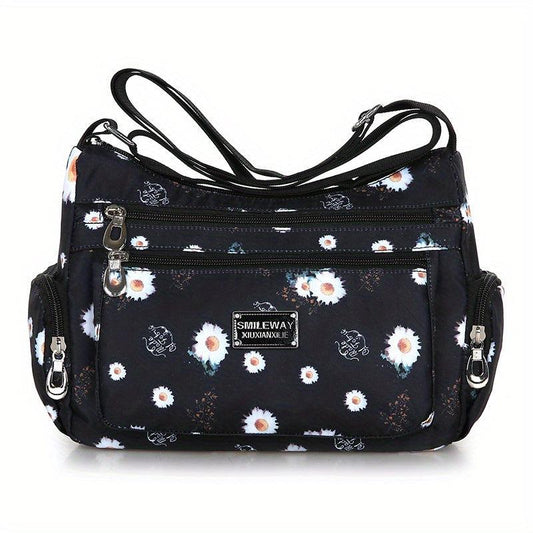 Floral Pattern Crossbody Bag Nylon Shoulder Bag Women's Gift