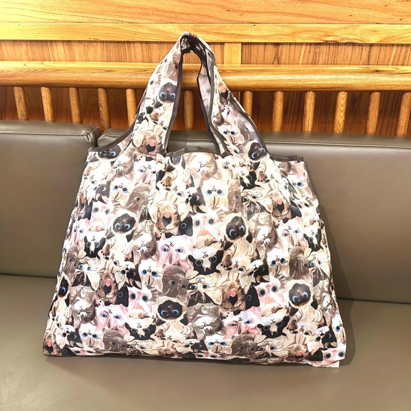 All Over Cats Pattern Shoulder Bag Foldable Storage Bag