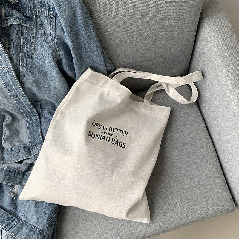 Large Capacity Canvas Tote Bag Durable Lightweight Shoulder Bag