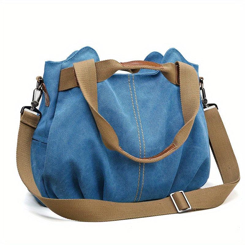 Vintage Canvas Tote Bag Large Capacity Crossbody Bag