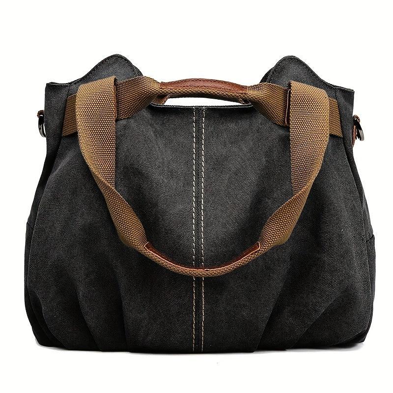 Vintage Canvas Tote Bag Large Capacity Crossbody Bag