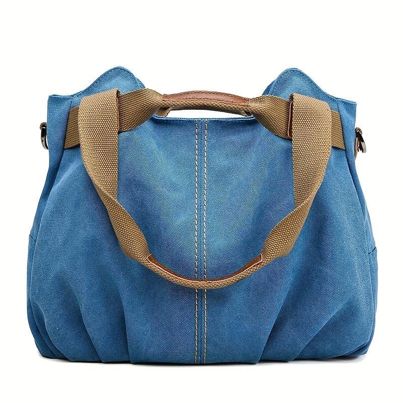 Vintage Canvas Tote Bag Large Capacity Crossbody Bag