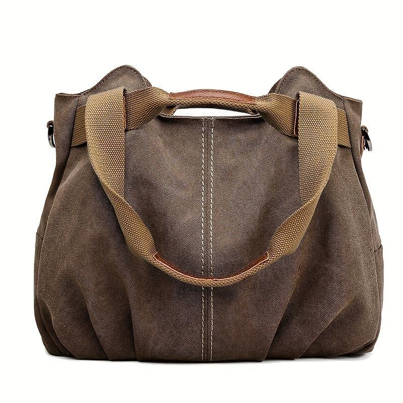 Vintage Canvas Tote Bag Large Capacity Crossbody Bag