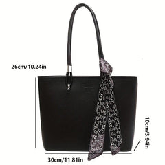 Minimalist Tote Bag Large Capacity PU Leather Handbag