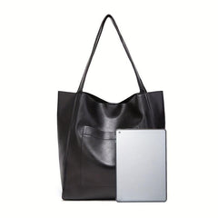 Vintage Faux Leather Tote Bag Classic Style Large Handbag for Women