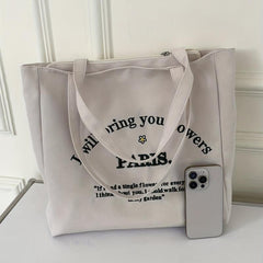 Canvas Shoulder Bag for Women, Large Capacity Tote Handbag for Work