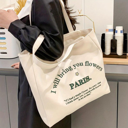 Canvas Shoulder Bag for Women, Large Capacity Tote Handbag for Work