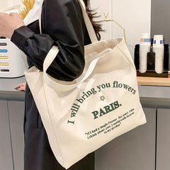 Canvas Shoulder Bag for Women, Large Capacity Tote Handbag for Work