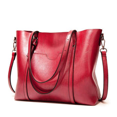 Retro Style Faux Leather Tote Bag Zipper Shoulder Bag