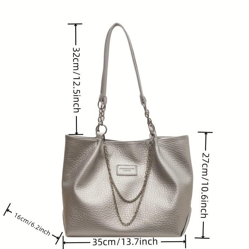Lychee Pattern Tote Bag with Chain Decor