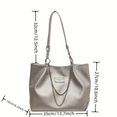Lychee Pattern Tote Bag with Chain Decor