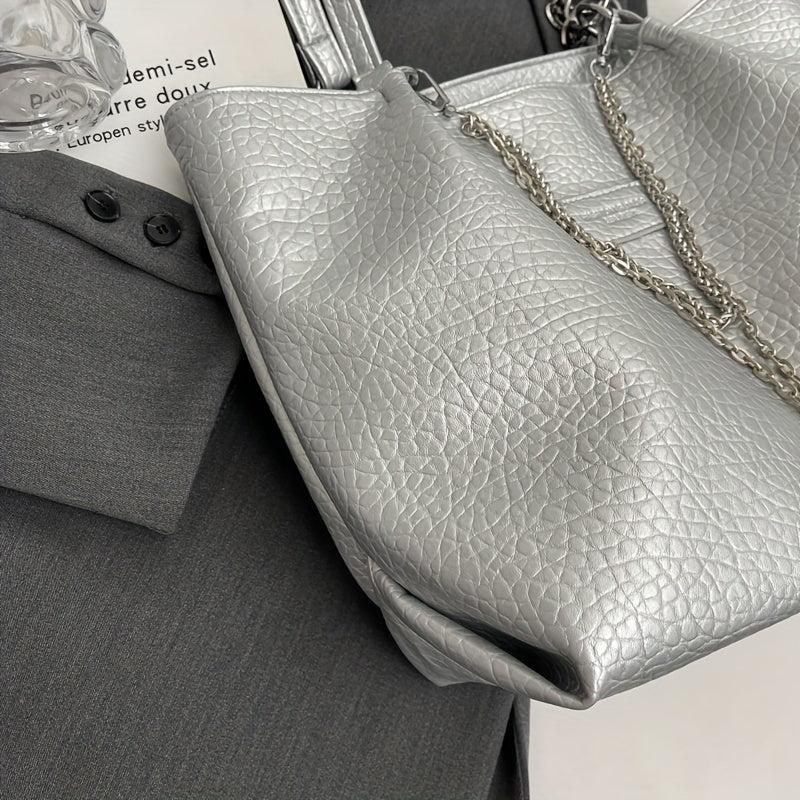 Lychee Pattern Tote Bag with Chain Decor