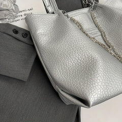 Lychee Pattern Tote Bag with Chain Decor