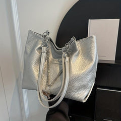 Lychee Pattern Tote Bag with Chain Decor