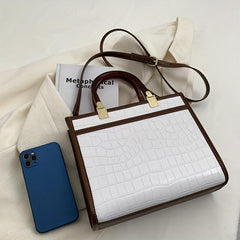 Crocodile Embossed Tote Bag Classic Style Crossbody Bag Top Handle Satchel Purse