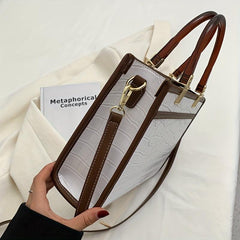 Crocodile Embossed Tote Bag Classic Style Crossbody Bag Top Handle Satchel Purse