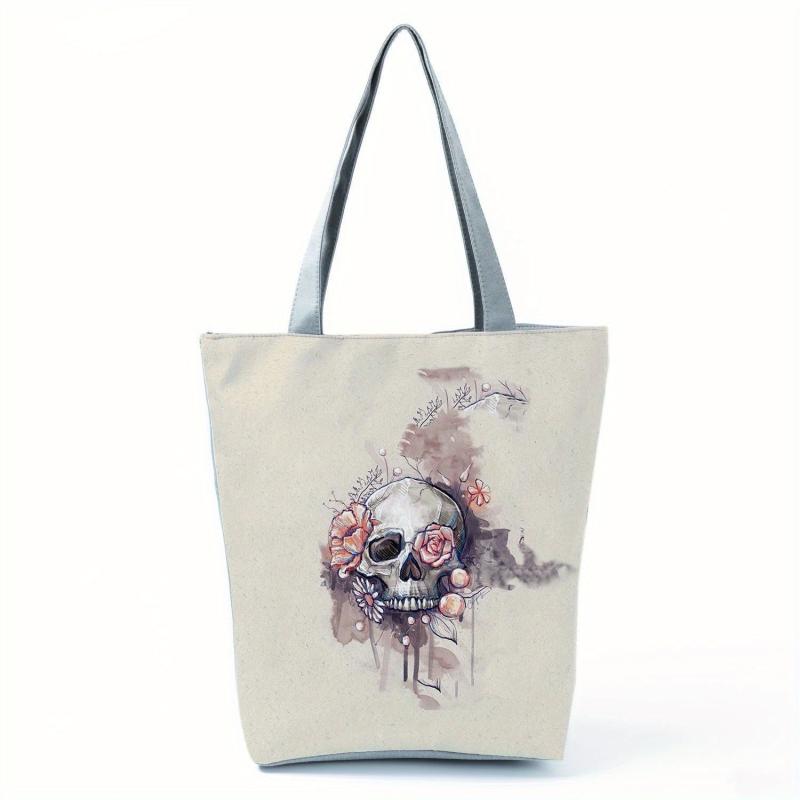 Halloween Skull Pattern Handbag Niche Bag All Match Storage Bag