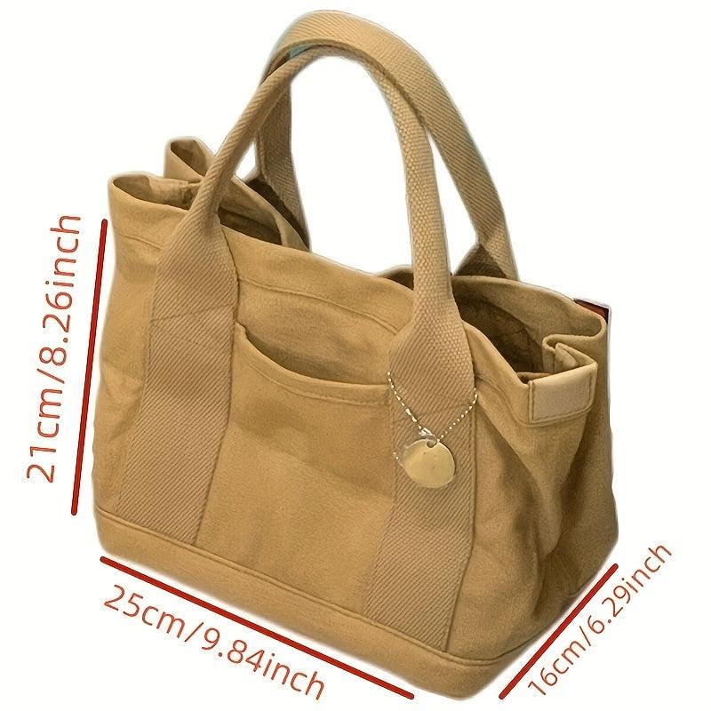 Japanese Style Canvas Tote Bag Durable Lightweight Shoulder Bag